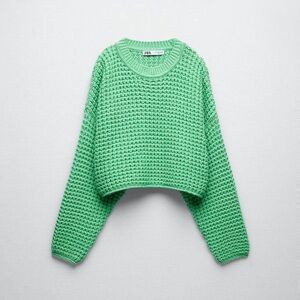 Zara Oversized Green Knit Sweater